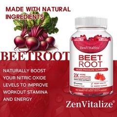 Beet Root Gummies with Grape Seed Extract-2X Blood Pressure Support,Energy