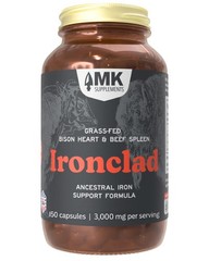 MK Supplements IRONCLAD | Beef Spleen & Bison Heart Capsules | ~58% DV Heme I…
