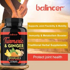 Turmeric Curcumin & Ginger Supplement – Supports Joint Health & Antioxidants