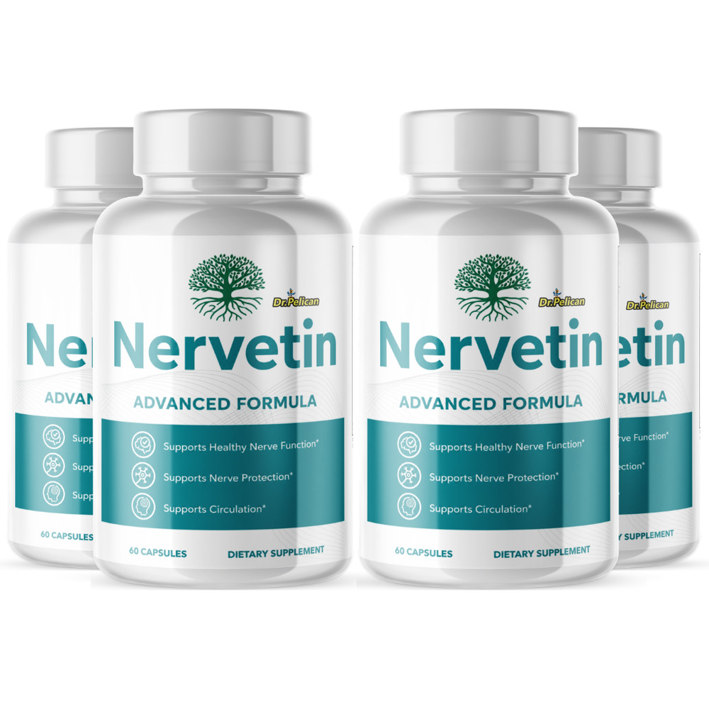 Nervetin- Brain Support- 4 Bottles- 240 Capsules