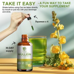 Mullein Extract Supplement Super Concentrated for Lungs Detox and Cleanse 60ML