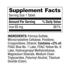 Iron 65 Mg Support Red Blood Cell Production Ferrous Sulfate 325 Mg, 100 Tablets