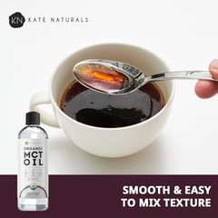 MCT Oil for Coffee. Pure Coconut MCT C8 and C10 Oil (8Oz, Organic, Unflavored)