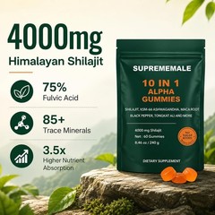 SupremeMale 10 in 1 Alpha Gummies – 4000 mg Herbal Performance Blend with Ashwag