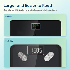Bluetooth Smart Body Weight Scale BMI Body Fat Muscle Digital Bathroom Scale LED