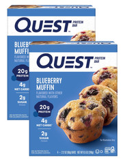 Quest Protein Bar Blueberry Muffin Flavor 20g of Protein,Gluten Free 8 Count
