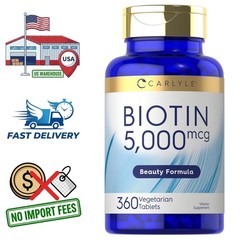 Biotin 5000 mcg Vitamin B7 | 360 Tablets