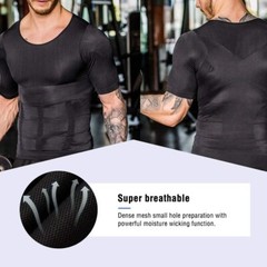 Men Classic Body Shaper Posture Corrector Vest Abdomen Compression Tops T-Shirt