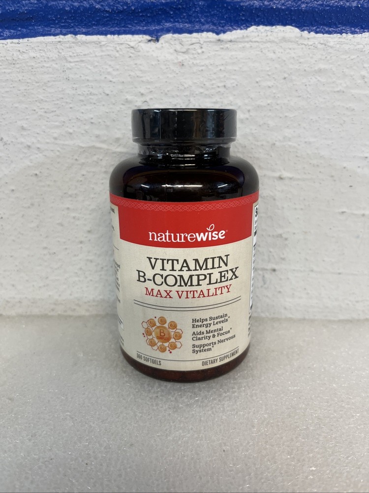 NatureWise Vitamin B Complex Max Vitality Capsules 360 Count 03/2027 New Sealed