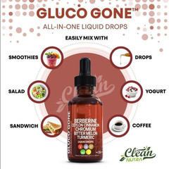2 Clean Bottles Nutra Berberine with Ceylon Cinnamon Supplement Liquid Drops