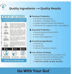 GoLive Prebiotic & Probiotic Powder – Flavor-Free, Sugar-Free, Gut Health – 6/27
