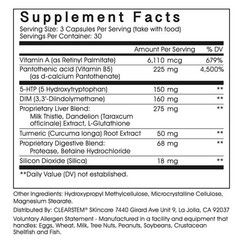CLEARSTEM MINDBODYSKIN Hormonal Acne Supplement – US Formulated Dietary Vitamin.