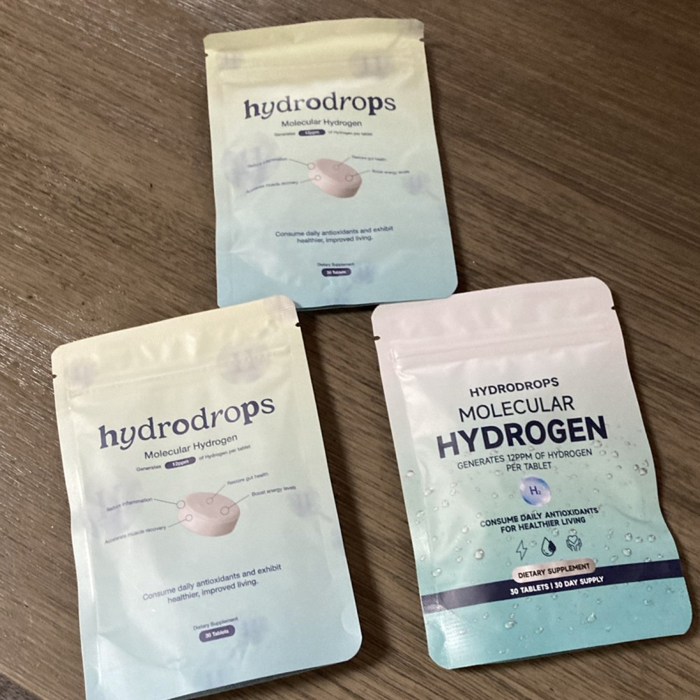 hydrodrops Molecular Hydrogen Magnesium Tablets 1 pk 30ct Raspberry Antioxidant