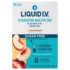 White Peach Hydration Sugar-Free Powdered Electrolyte Drink Mix,15 Count Packets