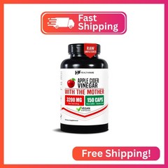 HealthFare Apple Cider Vinegar Capsules with the Mother | 3200mg Raw, Organic &