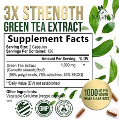Green Tea Extract Capsules – 3X Strength 240 Count (Pack of 1)