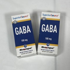2 Pack SuperiorSource GABA 100 mg, 200 Total Instant Dissolve Tablets EXP 3/2027