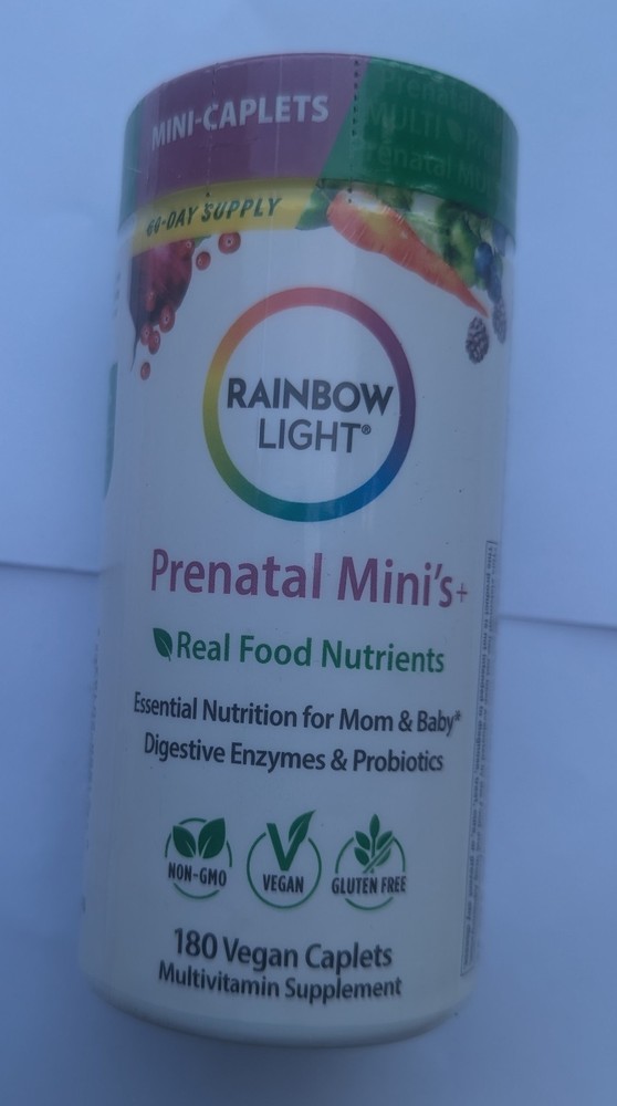 Rainbow Light Prenatal Minis Digestive Enzymes & Probiotics Vegan 180 Caplets