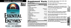 Source Naturals Essential Enzymes 500mg Bio-Aligned Multiple Enzyme Supplement