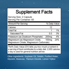 Potassium Magnesium Capsules W/ Natural Potassium Exercise Recovery,Energy Boost
