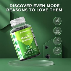 NEW LUXRY Vitamatic Sugar Free Moringa Gummies – 10,000 mg 60 Count (Pack of 1)