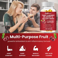 Tart Cherry Bilberry & Celery Seed – Uric Acid Cleanse, Kidney & Joint Health,