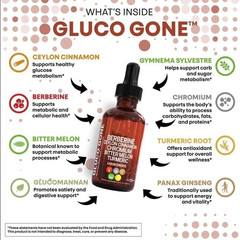 2 Clean Bottles Nutra Berberine with Ceylon Cinnamon Supplement Liquid Drops