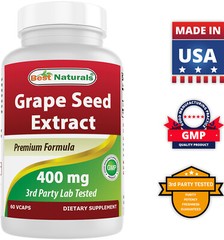 2 Pack Best Naturals, Grape Seed Extract 400 mg 60 Vcaps *Cardiovascular Health*
