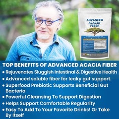 Advanced Acacia Fiber Powder 16oz Organic Soluble Fiber Leaky Gut Repair Powd…