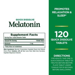 Nature’s Bounty Melatonin 3mg (120 tablets) exp 10/2027 – LOWEST PRICE
