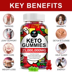 Keto ACV Gummies | Night Time Fat Burner Weight Loss Metabolism Supplement