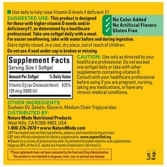 Vitamin D3 5000 IU (125 mcg) Softgels, Extra Strength Vitamin D Supplement