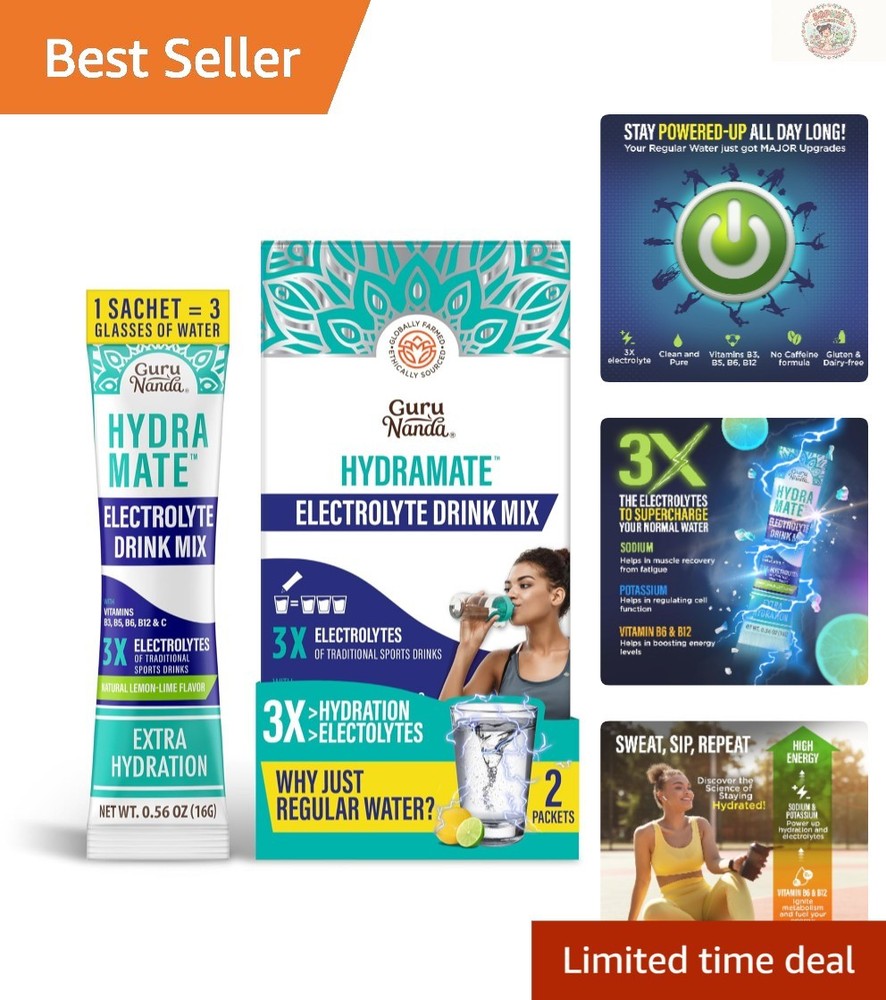 Hydramate Hydration Support Electrolyte Drink Mix – Natural Lemon Lime Flavor