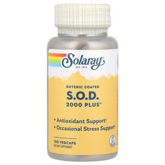 2 X Solaray, Enteric Coated S.O.D. 2000 Plus�, 100 VegCaps