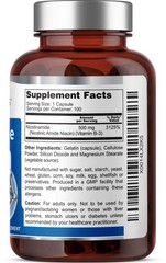 Health Genesis Nicotinamide Vitamin B-3 Flush Free 500 mg 100 Caps