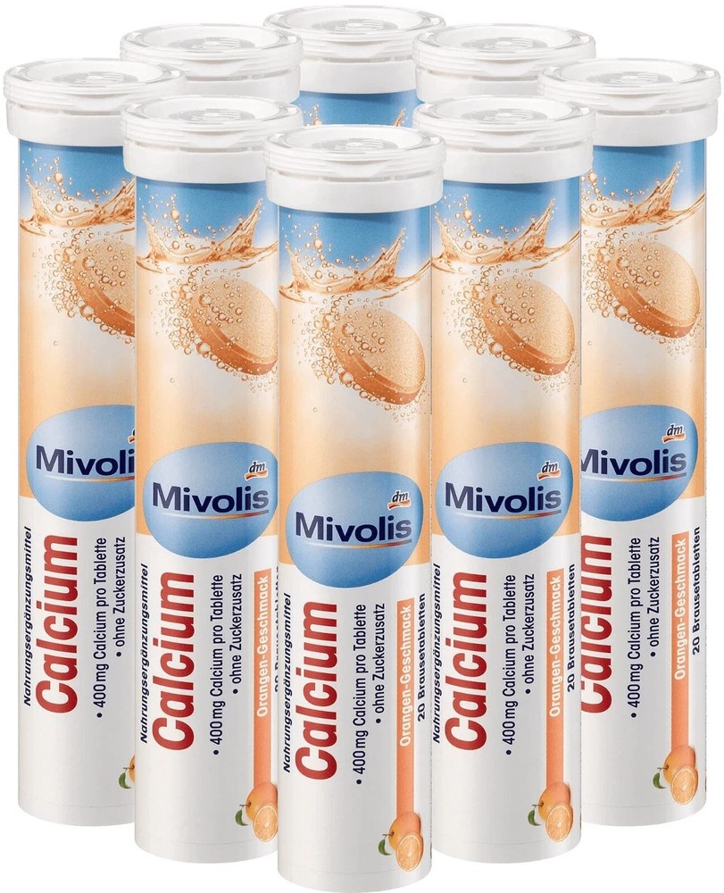 MIVOLIS dissolvable CALCIUM 8 x 20pc 400 MG CALCIUM PER TABLET 6/2027