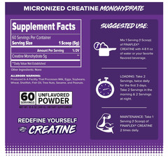 FINAFLEX Pure Creatine Monohydrate Unflavored 10.6 oz 60 Servings BROKEN CAP