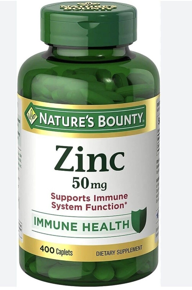 NATURES BOUNTY ZINC 50mg 400 ct Tablets Supports SYSTEM FUNCTION Immune Health