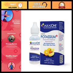 Liquid Potassium Supplement | Fast Absorption, Tasteless, Concentrated | 1.25 Oz