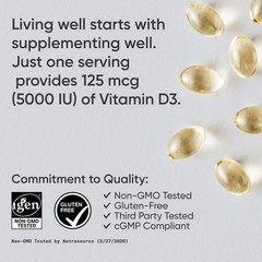 Vitamin D3 5000iu (360 softgels) FG160A