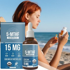 L-Methyl Folate 5-MTHF Liquid Drops B12 Active with Folate Vitamin 30mL, Oral