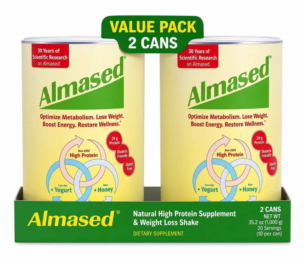 Almased High Protein Supplement & Weight Loss Shake 17.6 oz Each (Pack of 2)