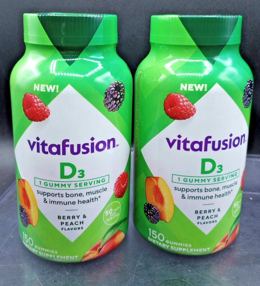 Vitafusion Vitamin D3 Gummies, Bone & Immune Support 150 Gummies 02/27 LOT OF 2
