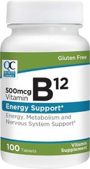 Quality Choice 500mcg Vitamin B12 Energy Support Tablets, 100 Count – Pack of 1