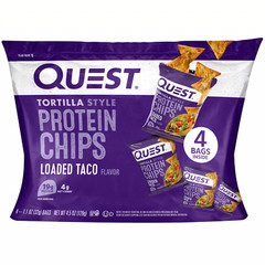4 Ct Tortilla Style Protein Chips, Low Carb, High Protein, Loaded Taco, 4.5 oz