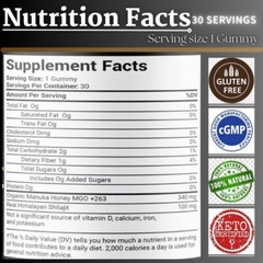 Authentic Himalayan Shilajit Gold Gummies With Organic Honey 4 Men Stamina