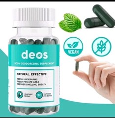 DEOS Body Deodorizing Supplement Natural Organic 30 Caps Each 3pk Exp 1/28