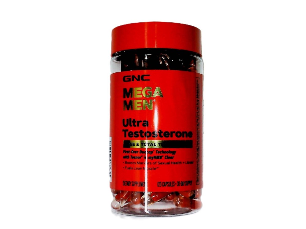 GNC MEGA MEN ULTRA TESTOSTERONE BOOSTER 120 CAPSULES EXP. 11/2026 +