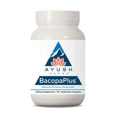 Ayush Herbs Bacopa Plus, Ashwagandha, 60 Vegetarian Capsules, Newest Expiration!