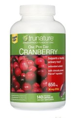 Trunature One Per Day Cranberry 650 mg, 36 mg cPACs 140 Vegetarian Capsules,